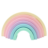 Sugar and Maple - 6 piece Silicone Stacking Rainbow | pastel