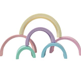 Sugar and Maple - 6 piece Silicone Stacking Rainbow | pastel